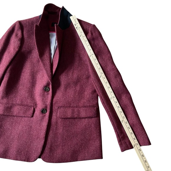 J. Crew Boyfriend blazer in burgundy herringbone English wool NWOT 8 - Picture 12 of 14
